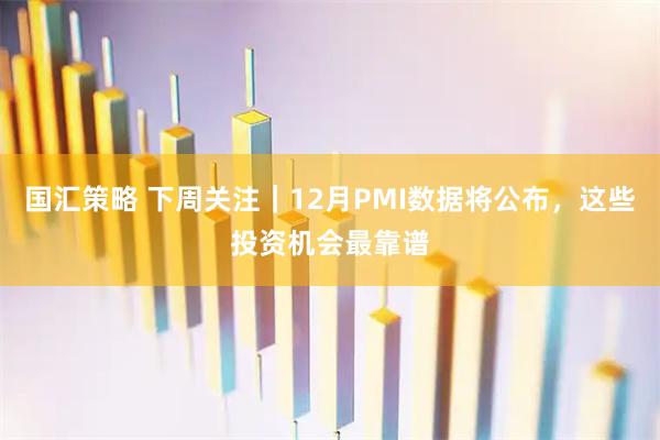 国汇策略 下周关注｜12月PMI数据将公布，这些投资机会最靠谱